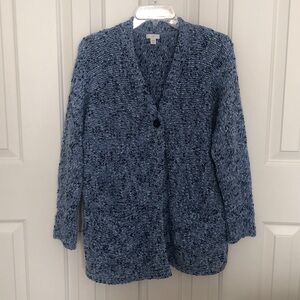 J. Jill Blue Knit Cardigan